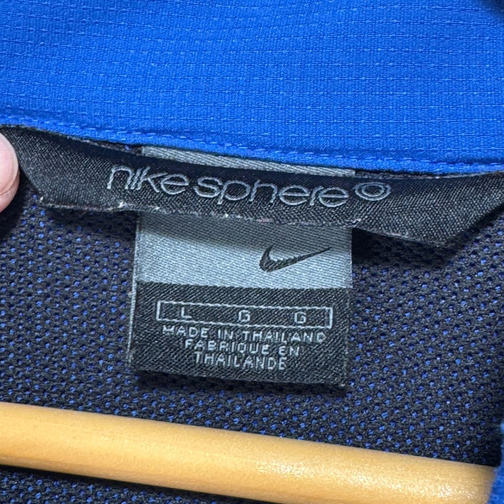 VTG Nike Sphere Windbreaker Jacket Men Large Blue Full Zip Gray Label 1990 90s - Picture 3 of 11